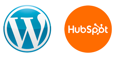 wordpress logo and hubspot logo
