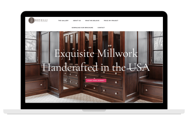 Bovelli handcrafted millwork website